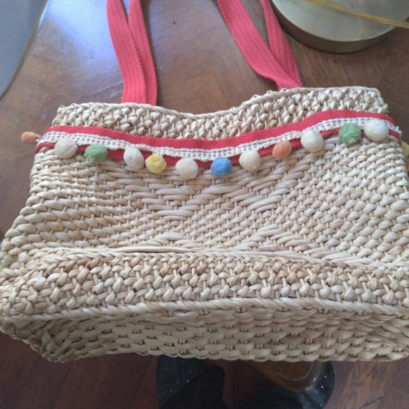 Vintage Valerie Stevens Straw Handbag with Tassels | 16"x10" - Picture 2 of 6